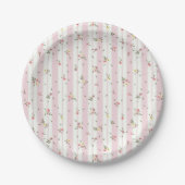 Zartes Blumenmuster-Papierplatten Pappteller (Vorderseite)