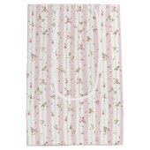 Zartes Blumenmuster Pink Gift Bag Mittlere Geschenktüte (Rückseite)