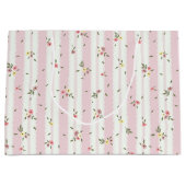 Zartes Blumenmuster Pink Große Geschenktasche Geschenktüte (Vorderseite)