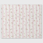 Zartes Blumenmuster Pink - Papierrolle Geschenkpapier (Flach)