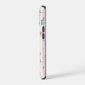 Zartes Blumenmuster Rosa iPhone 15 Hülle (Linke Seite)