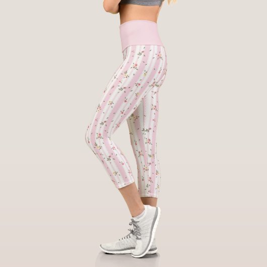 Zartes Blumenmuster Rosa Leggings (Links)