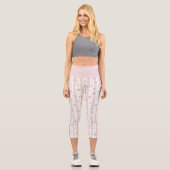 Zartes Blumenmuster Rosa Leggings (Vorderseite)