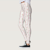 Zartes Blumenmuster Rosa Leggings (Links)