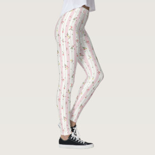 Zartes Blumenmuster Rosa Leggings