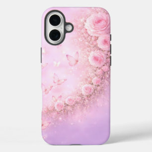 Zartes Blumenmuster – Weiche rosa Rosen mit sanfte iPhone 16 Plus Hülle