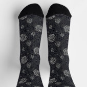 Zartes Blumenmuster Weiß Spitze Socken (Oben)