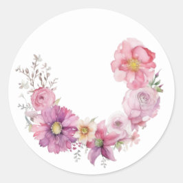Zartes Blumenreath Pink Aufkleber