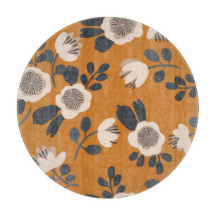 Zartes botanisches vintage Blumenmuster Schneidebrett