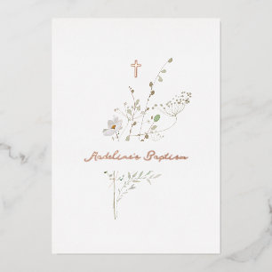 zartes Bouquet Tauf Folie Einladung