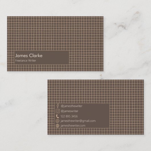 Zartes braunes, cremefarbenes Muster Visitenkarte (Vorne/Hinten)