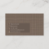 Zartes braunes, cremefarbenes Muster Visitenkarte (Rückseite)