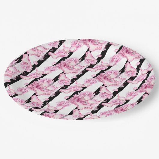 Zartes Brautparty Pappteller (Schrägansicht)