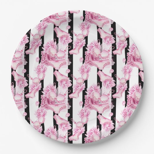 Zartes Brautparty Pappteller (Vorderseite)