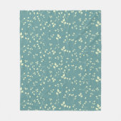 Zartes Creme-Blatt Staub-Teal Botanisches Muster Fleecedecke (Vorderseite)