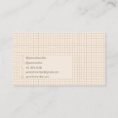 Zartes, cremefarbenes, braunes Muster Visitenkarte (Rückseite)