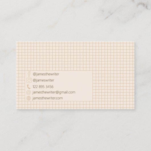 Zartes, cremefarbenes, braunes Muster Visitenkarte (Rückseite)