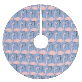 Zartes Flamingo-Muster Polyester Weihnachtsbaumdecke (Vorderseite)