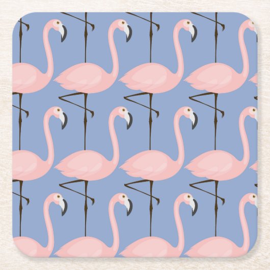 Zartes Flamingo-Muster Rechteckiger Pappuntersetzer (Vorderseite)