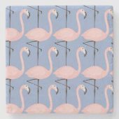 Zartes Flamingo-Muster Steinuntersetzer (Vorderseite)