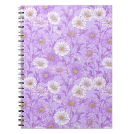 Zartes Flieder-Margerite-Rahm-Blumenmuster Notizblock