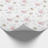 Zartes Floral & Baumwolle Geschenkpapier (Ecke)