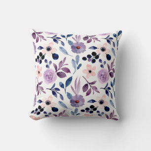 Zartes florales Design mit navyblauen Lavendelblät Kissen