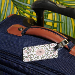 Zartes florales individuelles Monogramm  Gepäckanhänger