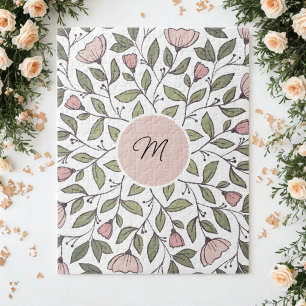 Zartes florales individuelles Monogramm Puzzle