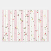 Zartes, florales Muster rosa Wrapping Paper Set Geschenkpapier Set (Vorderseite)