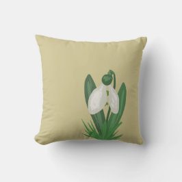 Zartes Frühlings-Schneeglöckchen-Blume Kissen