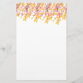 Zartes Garten-Blumen-Monogramm-Schreibwarenpapier Briefpapier