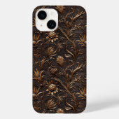 Zartes gegrabenes Leder Look Brown Thistle Case-Mate iPhone Hülle (Rückseite)