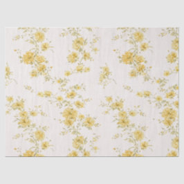 Zartes gelbes Vintage-Blumenmuster Seidenpapier