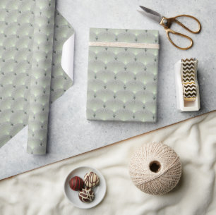 Zartes Grün und Grau, Art Deco. Geschenkpapier