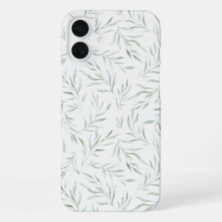 Zartes grünes Laub grau-grün iPhone 16 Plus Hülle