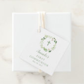 Zartes grünes Leaf-Kranz Erste Kommune Geschenkanhänger (Beispiel)