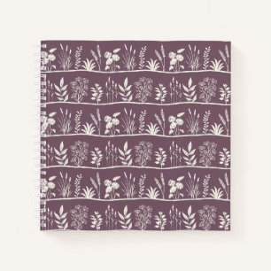Zartes Herbarium Botanisches Pflaume Notizblock