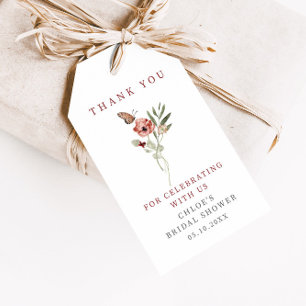 Zartes Herbstblumen-Schmetterling-Bouquet Dankesch Geschenkanhänger