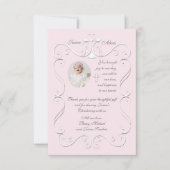 Zartes Herz-Rosa-religiöses Foto danken Ihnen Dankeskarte (Vorderseite)