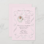 Zartes Herz-Rosa-religiöses Foto danken Ihnen Dankeskarte (Vorne/Hinten)