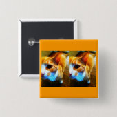 Zartes Ingwer-Katzen-Button/Knopf Button (Vorne & Hinten)