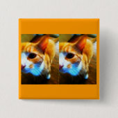 Zartes Ingwer-Katzen-Button/Knopf Button (Vorderseite)