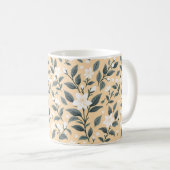 Zartes Jasmin-Blumenmuster Kaffeetasse (VorderseiteRechts)