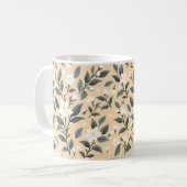 Zartes Jasmin-Blumenmuster Kaffeetasse (Vorderseite Links)