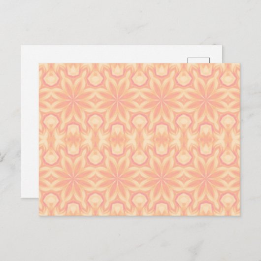 Zartes Kaleidoskop, rosa gelbe Form Postkarte (Vorne/Hinten)