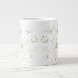 Zartes Kosmos-Blumenstrauß-Linienkunst Grazie Jumbo-Tasse
