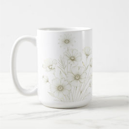Zartes Kosmos-Blumenstrauß-Linienkunst Grazie Kaffeetasse