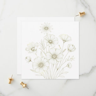 Zartes Kosmos-Blumenstrauß-Linienkunst Grazie Save The Date