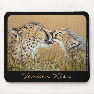 Zartes Kusscheetah-Baby u. Mama mousepad